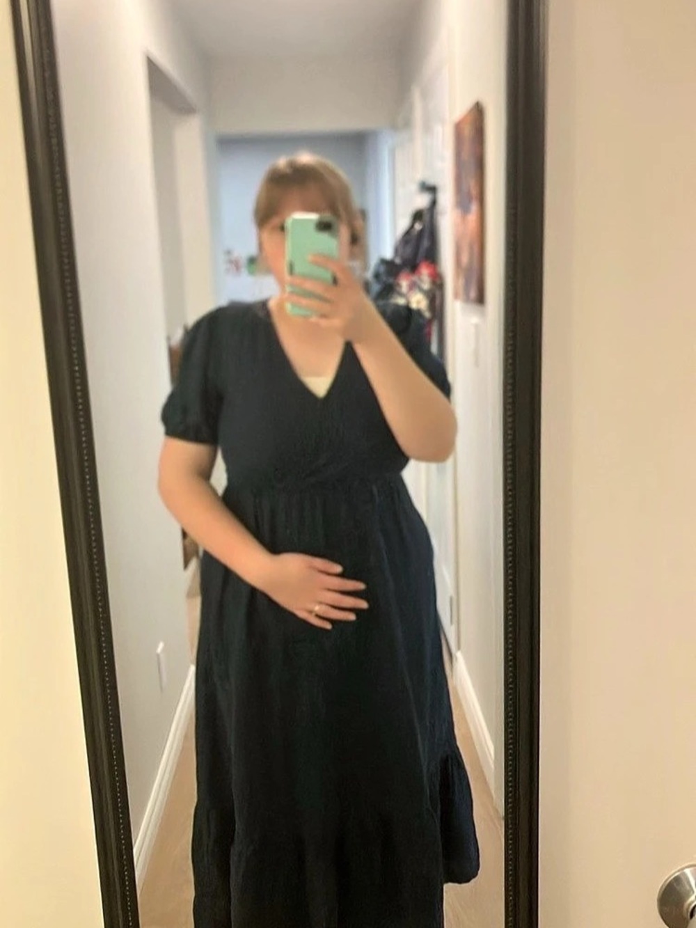Navy linen Maxi Dress